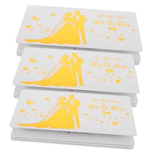 TEHAUX 3 Stück Teiliges Hochzeit Geldkarten mit Fächern Tragbarer Geldumschlag Organizer für Braut und Bräutigam Eleganter Hochzeits Cash Holder für Zeremonie und Party von TEHAUX