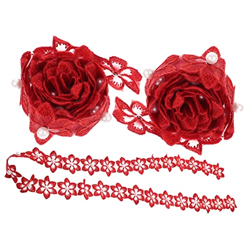 TEHAUX 3 Stück Wasserlösliche Spitze Kleidung Band zum Basteln Schnürsenkel Blumen- Spitzenband Spitzenbänder zum Basteln Spitze zum Nähen Blumenband mit Spitzenbesatz Polyester rot TEHAUX 3 Stück Wasserlösliche Spitze Kleidung Band zum Basteln Schnürsenkel Blumen- Spitzenband Spitzenbänder zum Basteln Spitze zum Nähen Blumenband mit Spitzenbesatz Polyester rot von TEHAUX
