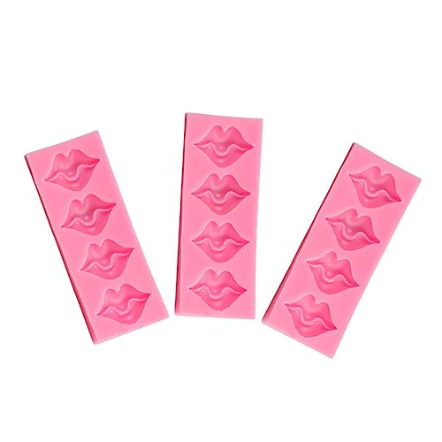 TEHAUX 3 Stücke Kuchenform Bausatz Gummiartig Mousse Keksstempel Für Fondant Kuchendekorationskit Sconesausstecher Zum Backen Tortenaufsatz Nähen Zinn Süßigkeiten Plätzchen Rosy Kieselgel von TEHAUX
