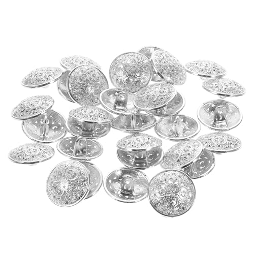 TEHAUX 30 Stück Hohle Metallknöpfe Silberfarben Robuste DIY Knöpfe für Jacken Mäntel und Handarbeit Modische Zierknöpfe zum Annähen und Kleider Dekorieren TEHAUX 30 Stück Hohle Metallknöpfe Silberfarben Robuste DIY Knöpfe für Jacken Mäntel und Handarbeit Modische Zierknöpfe zum Annähen und Kleider Dekorieren von TEHAUX