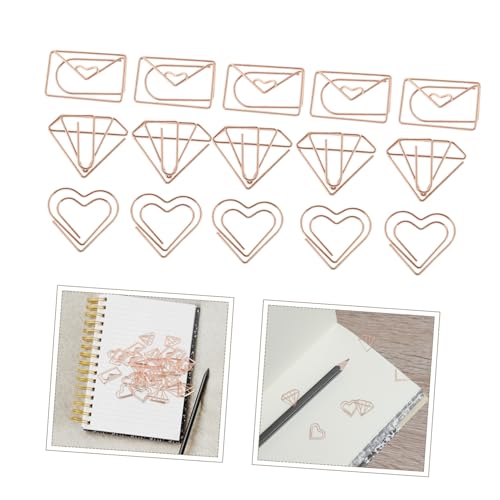 TEHAUX 30 Stück Teiliges Metall büroklammern in Roségold mit Umschlag design Bunte Kleine Papierklammern als Kreative Lesezeichen für Büro Schule und Dokumente TEHAUX 30 Stück Teiliges Metall büroklammern in Roségold mit Umschlag design Bunte Kleine Papierklammern als Kreative Lesezeichen für Büro Schule und Dokumente von TEHAUX