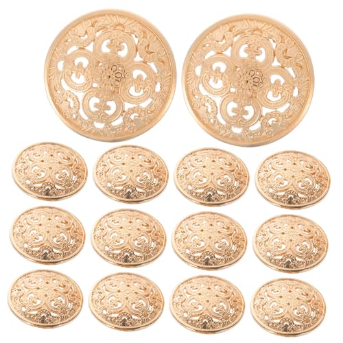 TEHAUX 30 Stück Teiliges Metallknöpfe mit Hohlem Design Langlebige Nähknöpfe für Kleidung DIY Handwerksprojekte Geeignet für Jacken Jeans Mäntel Leichte Goldene Farbe TEHAUX 30 Stück Teiliges Metallknöpfe mit Hohlem Design Langlebige Nähknöpfe für Kleidung DIY Handwerksprojekte Geeignet für Jacken Jeans Mäntel Leichte Goldene Farbe von TEHAUX