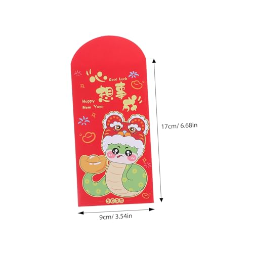 TEHAUX 30 Stück Teiliges Rote Umschläge Jahr der Schlange Chinesische Geldgeschenkumschläge für Lunar Year Stabile Papierhüllen mit Glückswünschen Passend für Bargeld Vielseitig für von TEHAUX