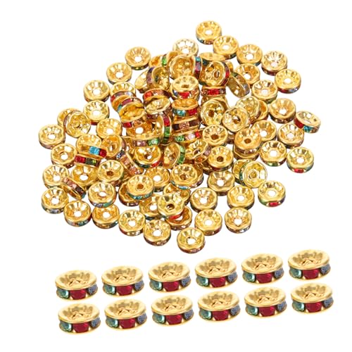 TEHAUX 300 Stück Rondelle Perlen Gold Kristall Strass Spacer Beads für Schmuckherstellung DIY Armbänder Halsketten Vielseitig Anwendbar Eleganter Schmuckzubehör TEHAUX 300 Stück Rondelle Perlen Gold Kristall Strass Spacer Beads für Schmuckherstellung DIY Armbänder Halsketten Vielseitig Anwendbar Eleganter Schmuckzubehör von TEHAUX