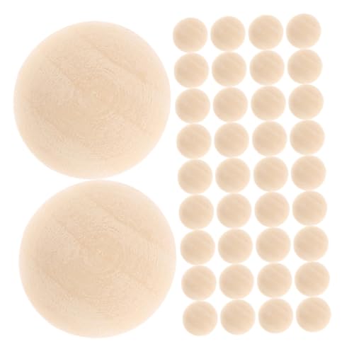 TEHAUX 300Stücke Halbe Holzperlen für DIY Projekte Unfertige Holz Halbperlen für Bastelarbeiten Dekoration und Gestaltung Langlebig und Einfach zu Bemalen von TEHAUX