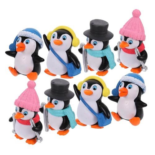 TEHAUX 32 Stk Schlüsselanhänger Pinguin-Partydekorationen Mini-Cartoon-Pinguin Tier Modelle Desktop-Pinguin-Ornament Pinguin-Puppe Tasche Armaturenbrett Kunsthandwerk Spielzeug Kind Baby von TEHAUX