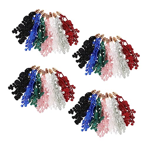 TEHAUX 32 Stück Zubehör für Quaste-Ohrringe Silber groß Schmuck bookmark kolczyki damskie geburtstagsgeschenke ornamente key fob Ohrringe-Zubehör Quastenzubehör selber machen Verdrahtung von TEHAUX