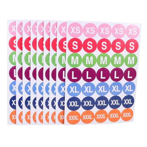 TEHAUX 350Stücke Kleidergrößenaufkleber Selbstklebende Runde für Kleidung in Xs S Xl Xxl Xxxl Farbige Größenetiketten für Einzelhandel Einfache TEHAUX 350Stücke Kleidergrößenaufkleber Selbstklebende Runde für Kleidung in Xs S Xl Xxl Xxxl Farbige Größenetiketten für Einzelhandel Einfache von TEHAUX