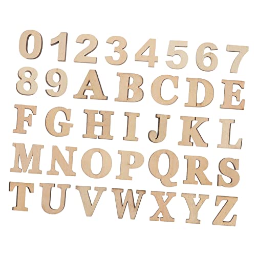 TEHAUX 36 Stück Miniatur Holzbuchstaben und Zahlen Unvollendete Holzbuchstaben und Holznummern für Diy Bastelprojekte Scrapbooking und Kreative Kunsthandwerke von TEHAUX