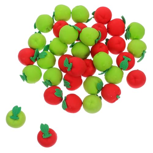 TEHAUX 36 Stück Teiliges Apfel Radiergummi Realistische Frucht Designs Weiches Material Farbintensiv und Langlebig Schulbelohnungen für und Reisetauglich für Klassenzimmer und Lernspiele von TEHAUX