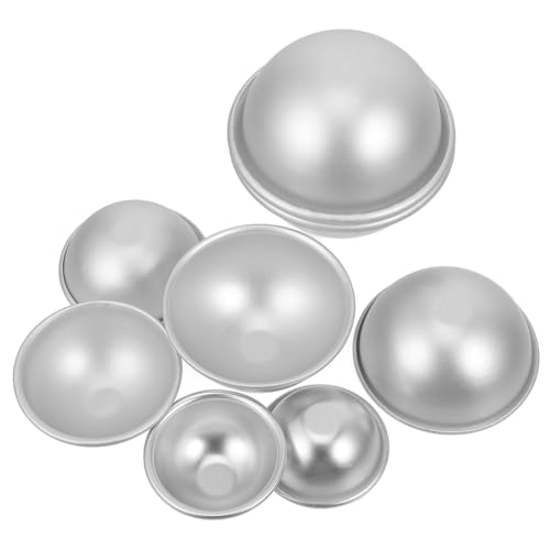 TEHAUX 4 Paare Halbkreis Badesalzform Aluminiumlegierung Halbkugel Kuchenform für DIY Seifen und Badebälle Wiederverwendbar und Einfach zu Entformen von TEHAUX