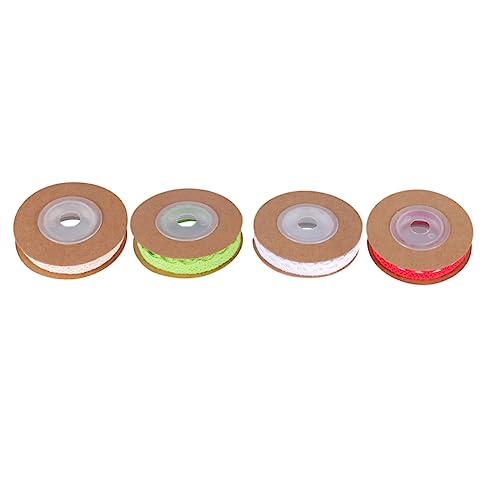 TEHAUX 4 Rolle 2 Schleifenband Nähdekorationen Baumwolle Jute-spitzenband Bänder Zum Verpacken Vintage Spitzenband Rosa Schleife Stoff Spitzenbänder Basteln Baumwollband Geschenkband von TEHAUX