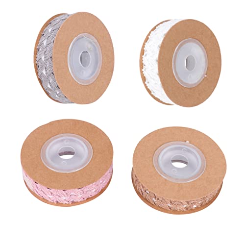TEHAUX 4 Rollen 2 Verpackungsbänder Für Partyaufkleber Kariertes Drahtband Perlen Leinen Partys Glitzerband Stoff Drahtband Dekorationen Strass Geschenkband Gazeband Sackleinen TEHAUX 4 Rollen 2 Verpackungsbänder Für Partyaufkleber Kariertes Drahtband Perlen Leinen Partys Glitzerband Stoff Drahtband Dekorationen Strass Geschenkband Gazeband Sackleinen von TEHAUX
