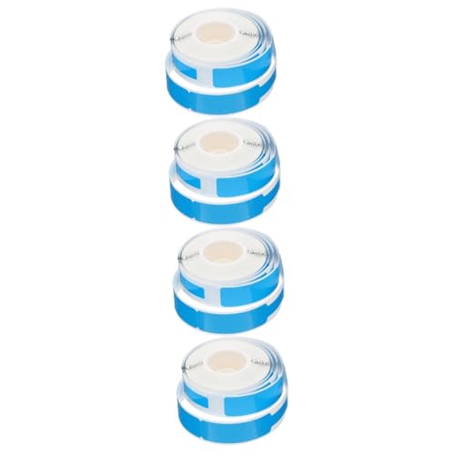 TEHAUX 4 Rollen Etikettenaufkleber für Drahtkabel Kabel-ID-Tags thermisches Etikett etikettenpapier beschriftung aufkleber Kabeletikett aus blauem Papier Thermokabelaufkleber Thermopapier von TEHAUX