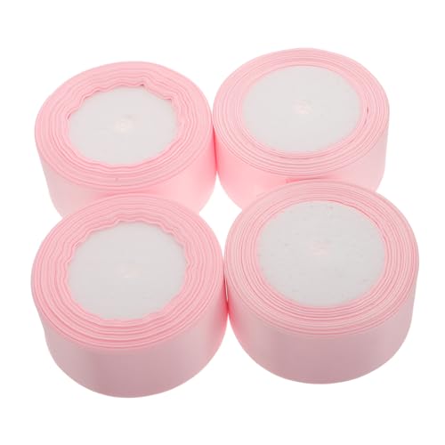 TEHAUX 4 Rollen Polyester Satinband für Blumensträuße Hochzeitsdeko Geschenkverpackungen und Kuchenverpackung Weiches Leichtes Band in Elegantem Stil für Schleifen und Basteln von TEHAUX