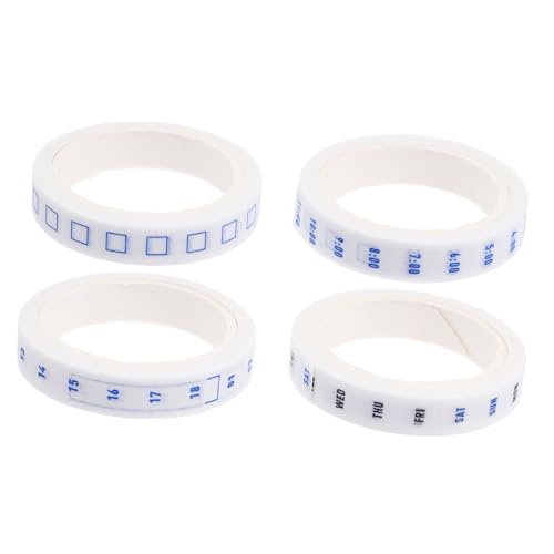 TEHAUX 4 Rollen Washi Tape Set Weißes Dekoratives Klebeband für Planer Scrapbooking Journal und Datumsmarkierung Effiziente Büro und Bastelgestaltung von TEHAUX