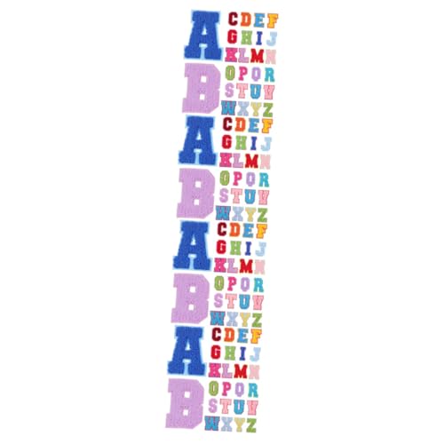 TEHAUX 4 Sätze Buchstaben-stoffetikett Lustig Kunsthandwerk Gestickte Aufnäher Für Bekleidungsstücke Buchstaben Aufbügeln Diy Englische Buchstaben Patches Handtuchstickerei 26 Stücke * 4 von TEHAUX