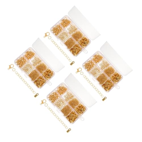 TEHAUX 4 Sätze DIY zubehör armbandverschluss verschluss für armbänder halskette verschluss Schmuckzubehör auseinander Schließe Perlen Schmuckverschlüsse Armband Biegering Legierung Golden von TEHAUX