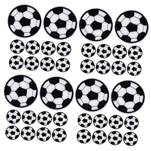 TEHAUX 4 Sätze Fußball-aufkleber Fußball-patch Bestickt Erwachsene Fußball Auf Flecken Nähen Stickerei Zarte Hutflecken Selbstklebende Mantelpflaster Stoff 10 Stück * 4 von TEHAUX