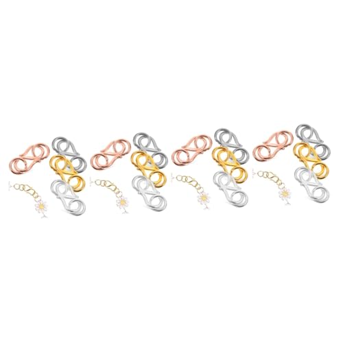TEHAUX 4 Sätze Hakenverschlüsse Der Halskette Stapelverschluss Für Halsketten Ringe Silberzauber Armbänder Schmuck Spaltringzange Halskette Verschlüsse Sprungring S925 Silber 4 Stück * 4 von TEHAUX