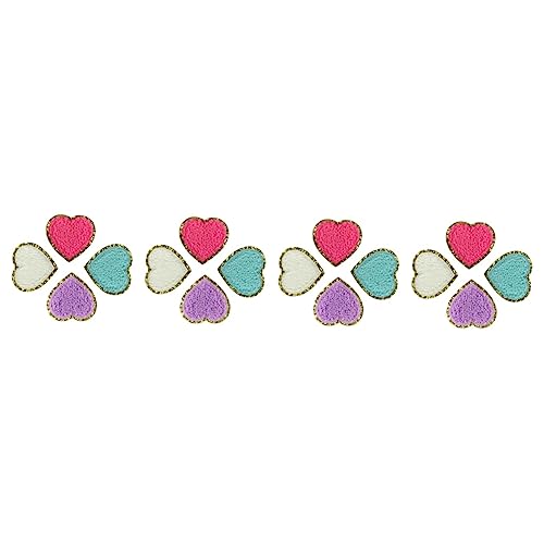 TEHAUX 4 Sätze Liebes Patch Bestickt Nähen Klebeflecken Flicken Für Kleidung Pflaster Aufkleben Gestickte Abzeichen Dekorative Fellflecken Stickerei Polyester Zufällige Farbe 4 Stück * 4 von TEHAUX