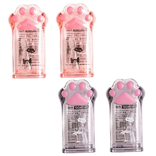 TEHAUX 4 Sätze Schöner Bleistiftspitzer Katzenkrallen-bleistiftspitzer Klein Süße Manuelle Haustier Anspitzer Highlighter Pastell Ästhetisch Rosa Metall 4 Stück * 4 von TEHAUX