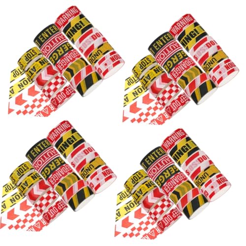 TEHAUX 4 Sätze Scrapbooking Sticker Scrapbook Stickers Warnband Vorsichtsband Dekoratives Klebeband Für Einklebebuch Scrapbook-diy-klebebänder Urlaubsband Japanisches Papier 16 Rollen * 4 von TEHAUX