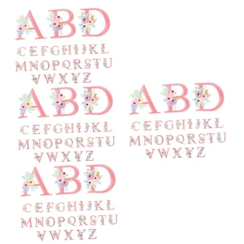 TEHAUX 4 Sätze Stickerpappier Stickrahmen Ruckack Sackständer Bastelzeug Päckchen Dekorative Fellflecken Dekorative Aufnäher Für Kleidung Mantelflicken Hutflecken Stoff Rosa 26 Stücke * 4 von TEHAUX