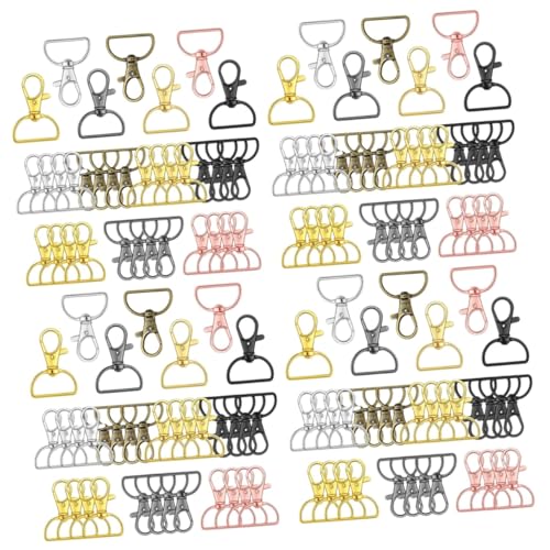 TEHAUX 4 Sätze Zappeln Schlüsselketten Halter Verschlüsse D-ring-schlüsselbundclip Schlösser Einstellbar Haken Magnetischer Schlüsselbund Gürtel Schwenkringe Tasten Metall 35 Stück * 4 von TEHAUX