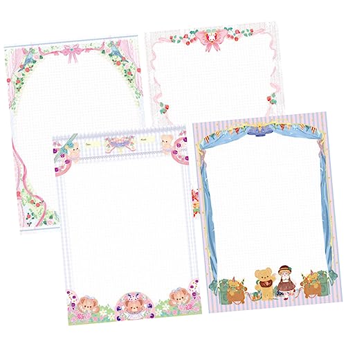 TEHAUX 4 Sätze handkonto dekorpapier letter paper kreativpapier wickelpapier packpapier Dekorationspapier Scrapbooking DIY Papier Karten zur Papierherstellung Scrapbook-Papierornament von TEHAUX