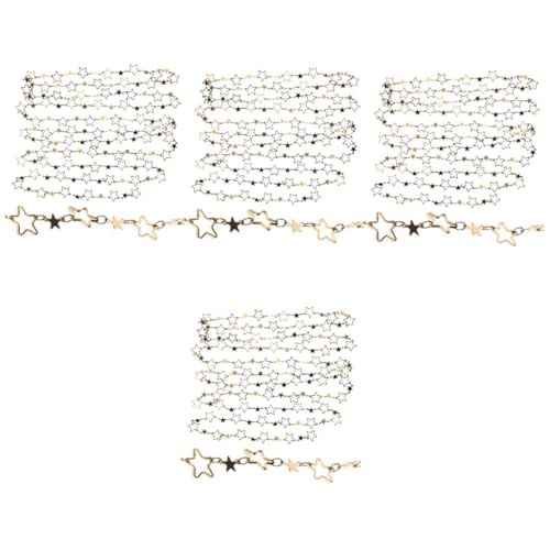 TEHAUX 4 Stück DIY Halskette Schmuckkette Schmuck Dekorationskette Schlüssel Herstellung bag chain bastelmaterial armband knüpfen schmuck DIY zubehör Gliederkette für Schmuck Golden TEHAUX 4 Stück DIY Halskette Schmuckkette Schmuck Dekorationskette Schlüssel Herstellung bag chain bastelmaterial armband knüpfen schmuck DIY zubehör Gliederkette für Schmuck Golden von TEHAUX