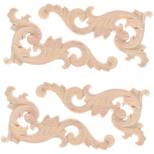 TEHAUX 4 Stück Holzgeschnitzte Möbel applikationen DIY Vintage Holzornamente für Schranktüren Dekorative Holzverzierungen Leichte DIY holzdeko für Möbel und Wohnkultur TEHAUX 4 Stück Holzgeschnitzte Möbel applikationen DIY Vintage Holzornamente für Schranktüren Dekorative Holzverzierungen Leichte DIY holzdeko für Möbel und Wohnkultur von TEHAUX