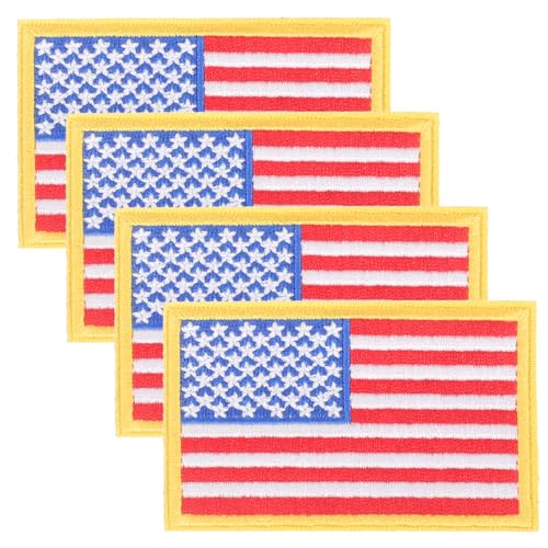 4 Stück Amerikanische Flagge Patch Dekorative Aufkleber Auf Patches Für Kleidung Rucksäcke von TEHAUX