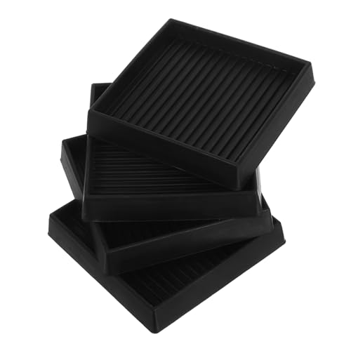 TEHAUX 4 Stück Quadratische Möbelrollen Gummi Caster Cups rutschfeste Möbeluntersetzer Antirutsch Pads für Möbelbeine Bodenschutz für Stuhl Couch Tisch Verhindert Kratzer und Geräusche von TEHAUX