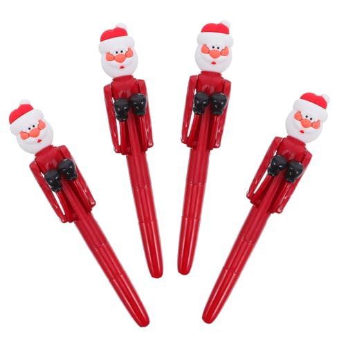 TEHAUX 4 Stück Santa Claus Boxenstift Neuheit Kugelschreiber Urlaubsbriefpapier Neuheit Boxstifte Weihnachtsstift Schlagen Weihnachtsstrumpffüller Rot TEHAUX 4 Stück Santa Claus Boxenstift Neuheit Kugelschreiber Urlaubsbriefpapier Neuheit Boxstifte Weihnachtsstift Schlagen Weihnachtsstrumpffüller Rot von TEHAUX