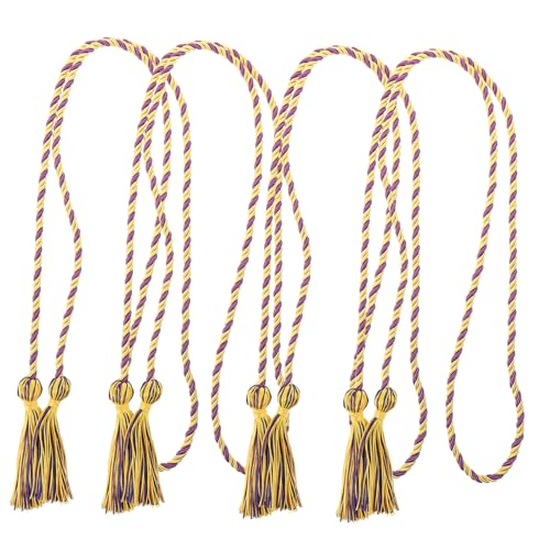 TEHAUX 4 Stück Teiliges Abschlusskordel mit Quaste Lange Langlebige Ehrenkordel aus Polyester für Bachelor Abschlussfeier Dekoratives zur Graduierung Gold Lila Farbkombination TEHAUX 4 Stück Teiliges Abschlusskordel mit Quaste Lange Langlebige Ehrenkordel aus Polyester für Bachelor Abschlussfeier Dekoratives zur Graduierung Gold Lila Farbkombination von TEHAUX