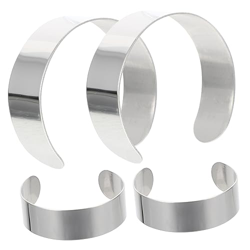 TEHAUX 4 Stück Teiliges Armband Innenkern Gebogene Armreifrohlinge für DIY Schmuckherstellung Rostfrei Robust zum Formen von Lederarmbändern und Manschetten TEHAUX 4 Stück Teiliges Armband Innenkern Gebogene Armreifrohlinge für DIY Schmuckherstellung Rostfrei Robust zum Formen von Lederarmbändern und Manschetten von TEHAUX