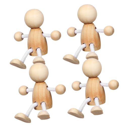 TEHAUX 4 Stück Teiliges Holzfiguren zum Bemalen Unbemalte Peg Dolls für Kreative Diy Projekte Dekoration und Pädagogisches für Jugendliche TEHAUX 4 Stück Teiliges Holzfiguren zum Bemalen Unbemalte Peg Dolls für Kreative Diy Projekte Dekoration und Pädagogisches für Jugendliche von TEHAUX
