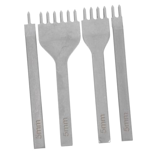 TEHAUX 4 Stück Teiliges Lederlochstanzer Stahl Langlebig und Scharf Präzises Stanzen für Gürtel und Lederbänder Vielseitig Einsetzbar für DIY lederarbeiten und Handwerk von TEHAUX