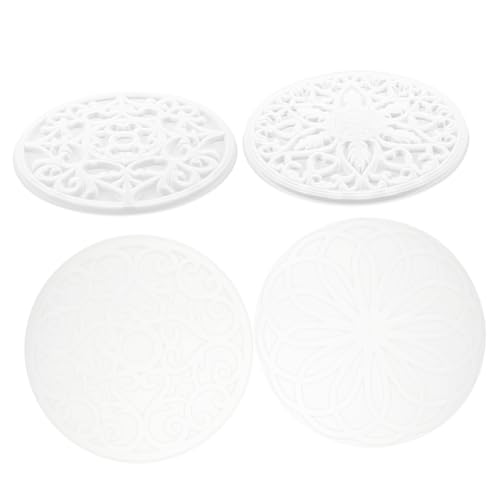 TEHAUX 4 Stück Teiliges Mandala Untersetzer Silikonform Glatte Epoxidharz Gießform für Dekorative Runde Resin Tischmatten Einfach Entnehmbar für DIY Bastelprojekte und Geschenke von TEHAUX