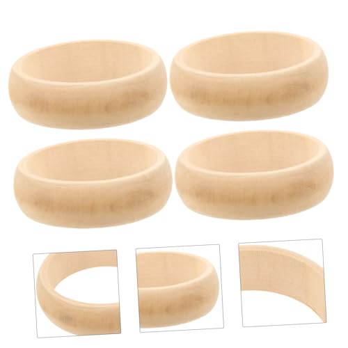 TEHAUX 4 Stück Teiliges Naturbelassene Holzarmreifen Rund Unlackiert DIY Schmuckherstellung Bastelringe Handgefertigt Langlebig für Kreative Armbänder und Geschenke TEHAUX 4 Stück Teiliges Naturbelassene Holzarmreifen Rund Unlackiert DIY Schmuckherstellung Bastelringe Handgefertigt Langlebig für Kreative Armbänder und Geschenke von TEHAUX