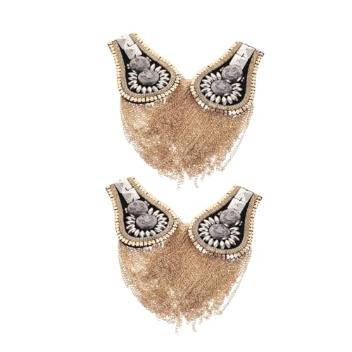 TEHAUX 4 Stück Teiliges Punk Schulterquasten mit Nieten Dekorative Metall Epauletten für Damen Schnelle Anbringung Retro Moderner Look für Blazer Kostüme und Steampunk Outfits von TEHAUX