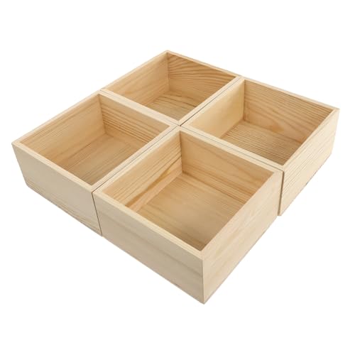 TEHAUX 4 Stück Teiliges Quadratische Holzboxen ohne Deckel Langlebige Aufbewahrungsboxen für Schmuck DIY Geschenk Verpackung und Ordnungsboxen für Kleine Gegenstände TEHAUX 4 Stück Teiliges Quadratische Holzboxen ohne Deckel Langlebige Aufbewahrungsboxen für Schmuck DIY Geschenk Verpackung und Ordnungsboxen für Kleine Gegenstände von TEHAUX