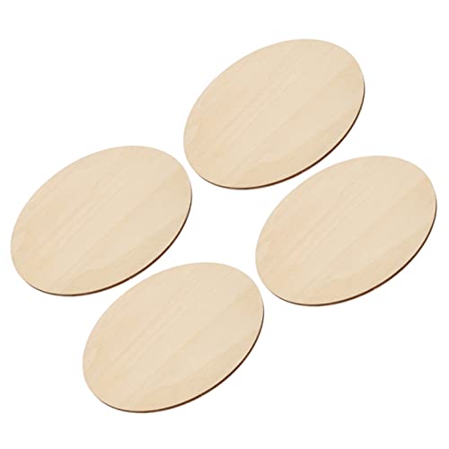 TEHAUX 4 Stück Unlackierte Holzscheiben für DIY Handwerk Runde Holzplatten Durchmesser Dicke für Bastelprojekte Personalisierte Dekorationen und Kreative Gestaltungen von TEHAUX