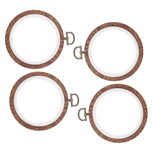 TEHAUX 4 Stück Vintage Stickrahmen Kunststoff Rund Mini Stickring für Kreuzstich Handwerk Dekoratives Nähzubehör mit Retro Design für Stickerei und Display TEHAUX 4 Stück Vintage Stickrahmen Kunststoff Rund Mini Stickring für Kreuzstich Handwerk Dekoratives Nähzubehör mit Retro Design für Stickerei und Display von TEHAUX