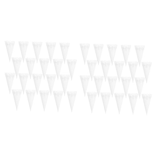 TEHAUX 40 Stk Papierbrunnen Aus Blumenpapier Papier Konfetti-papierkegel Konfetti Blütenblatt Konfetti- Selber Machen Eisblumenhalter Weiß Hochzeit von TEHAUX