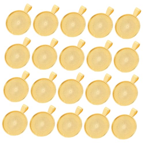 TEHAUX 40 Stück Runde Anhänger Lünette Flach Goldfarben Schmuckzubehör DIY Cabochon Basis für Anhänger und Armbänder Vielseitige Schmuckherstellung Zubehör TEHAUX 40 Stück Runde Anhänger Lünette Flach Goldfarben Schmuckzubehör DIY Cabochon Basis für Anhänger und Armbänder Vielseitige Schmuckherstellung Zubehör von TEHAUX