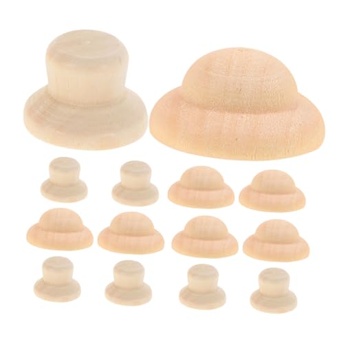 TEHAUX 40 Stück Teiliges DIY Holz Puppenhut Naturbelassene Bemalbare Hüte für Holz Peg Dolls Kreative Bastelmaterialien für Erwachsene Dekoration für Familie und TEHAUX 40 Stück Teiliges DIY Holz Puppenhut Naturbelassene Bemalbare Hüte für Holz Peg Dolls Kreative Bastelmaterialien für Erwachsene Dekoration für Familie und von TEHAUX