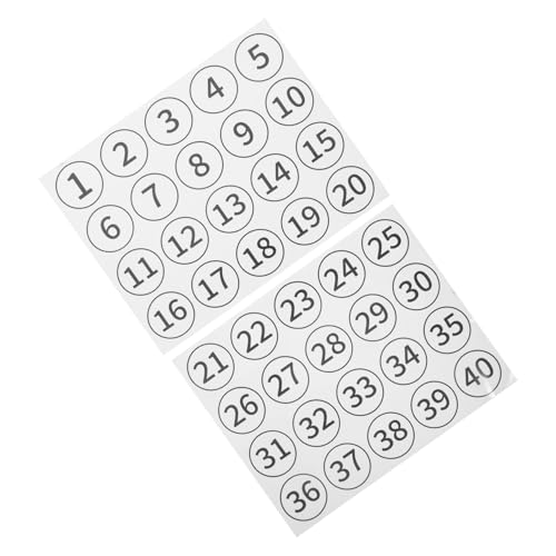 TEHAUX 40 Stück Teiliges Selbstklebendes Nummernaufkleber aus Robustem PVC für Büro und Klassenzimmer Praktische Transparente Zahlenetiketten zur Effizienten Lager und Aktenorganisation TEHAUX 40 Stück Teiliges Selbstklebendes Nummernaufkleber aus Robustem PVC für Büro und Klassenzimmer Praktische Transparente Zahlenetiketten zur Effizienten Lager und Aktenorganisation von TEHAUX
