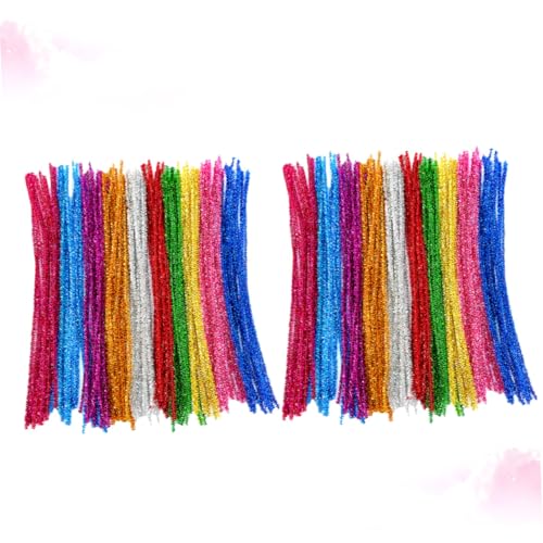 TEHAUX 400 Stück Bunte Biegbare Glitter-drehstäbe für DIY Bastelprojekte Flexible Twisted Rods in Farben für Kinderhandwerk Partydekoration und Kreative Festivalgestaltung von TEHAUX